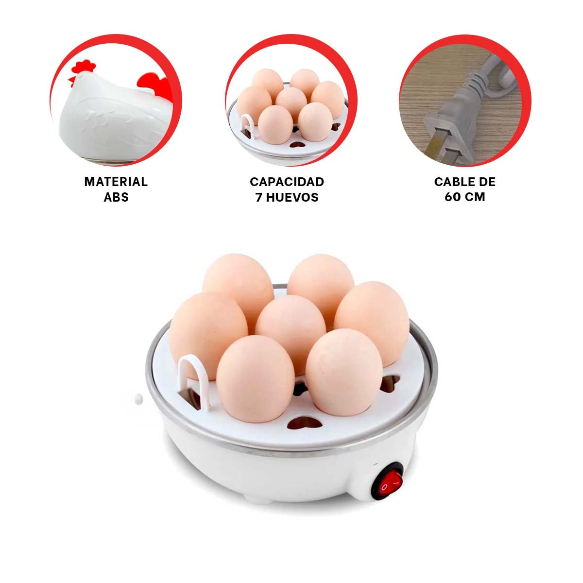 HERVIDORA GALLINA BLANCA DE HUEVOS ELECTRICA PARA COCINA HOGAR YPAPEL REGALO - 5