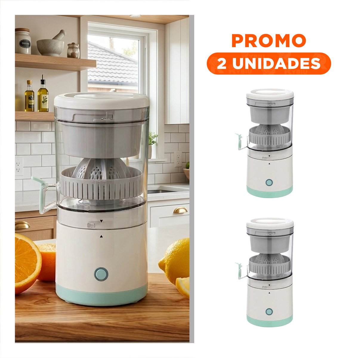 PACK2 JUGUERA DE NARANJAS ELECTRICA PARA COCINA HOGAR PRACTICA YREGALO STICKER - 1