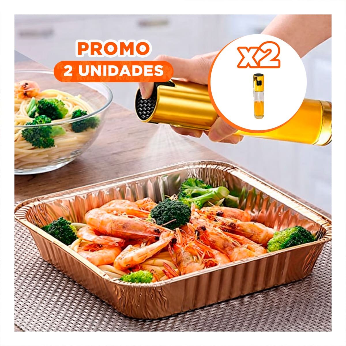 PACK2 ACEITERO EN SPRAY DORADO 100ML CON BOTELLA DE VIDRIO PARA COCINA - 1