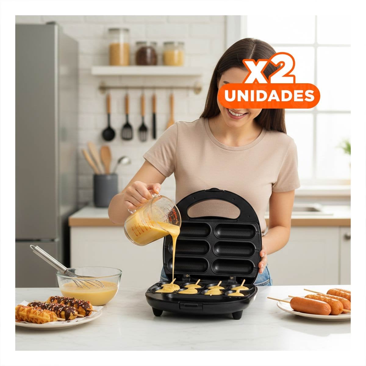PACK2 YOGUERA ELECTRICA RAF NEGRO PARA COCINA MODERNA - 1