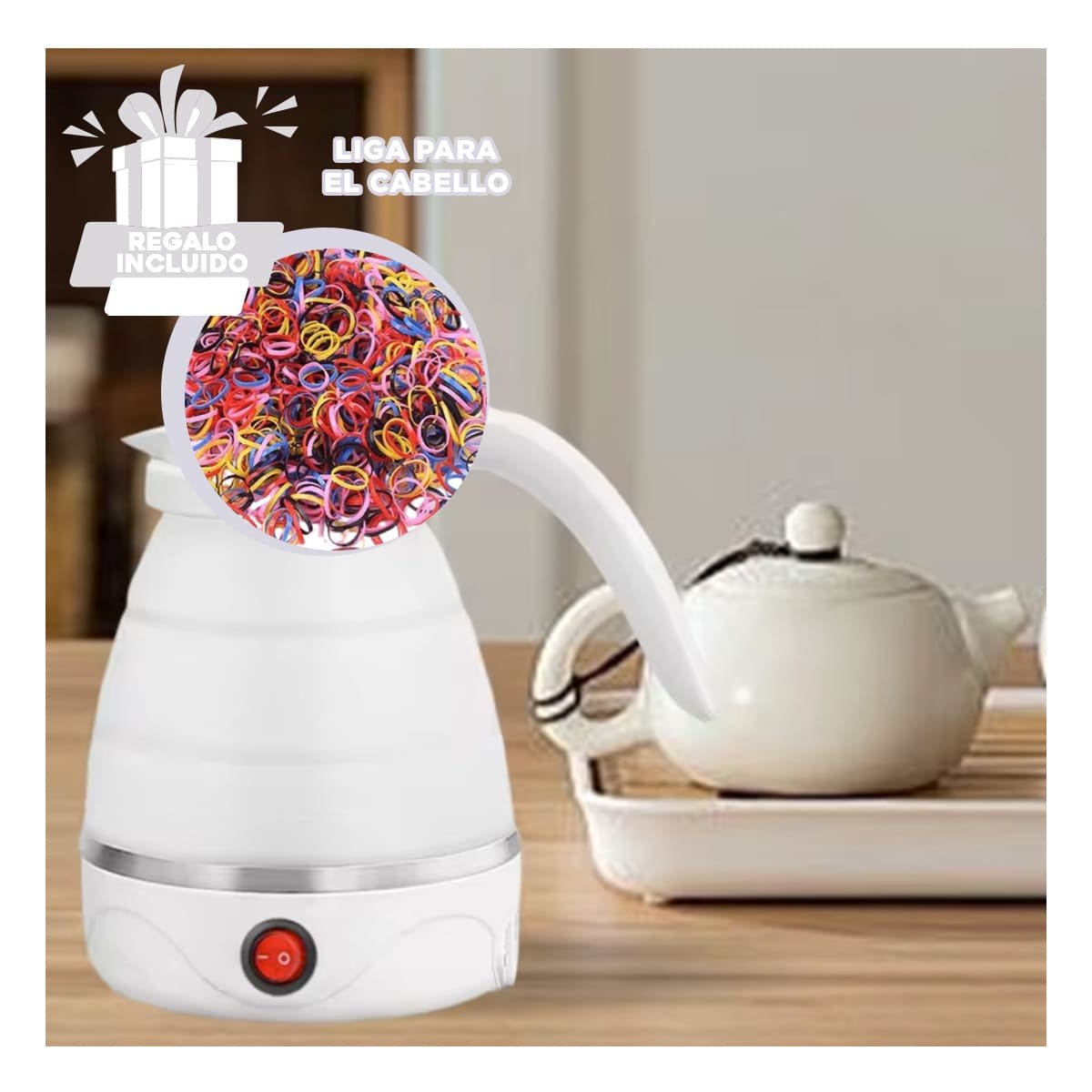 TETETERA ELECTRICA PLEGABLE DE SILICONA 600ML BLANCO DE VIAJE YLIGAS REGALO - 2