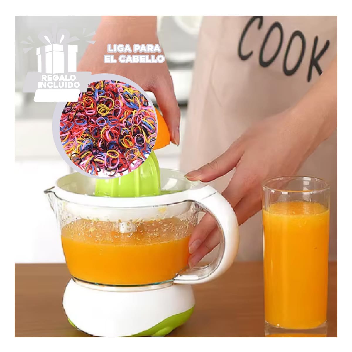PRENSA ELECTRICA 1200ML BLANCO BOMA PARA JUGOS NATURALES EN CASA YLIGAS REGALO - 2