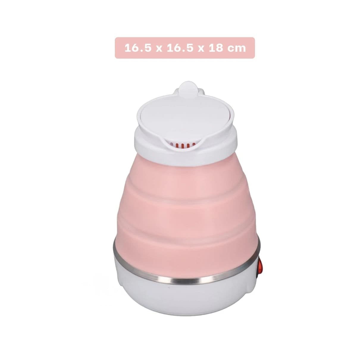 OLLA ELECTRICA PLEGABLE DE SILICONA ROSADO 600ML PARA VIAJES YSTICKY - 4