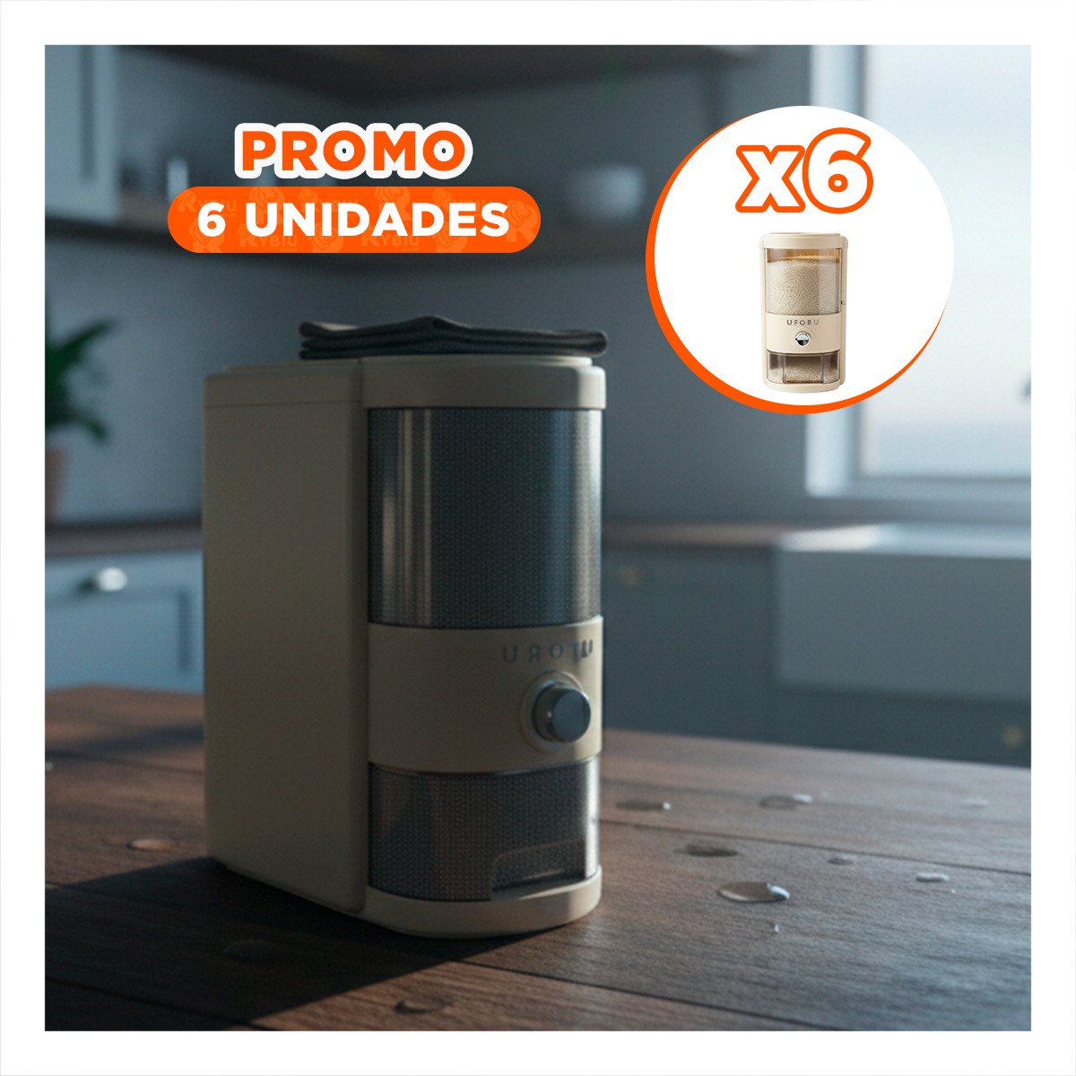 PACK6 BASE DE DISPENSADOR DE GRANOS CREMA 5L TRANSPARENTE USO DIARIO YPAPEL REGALO - 1