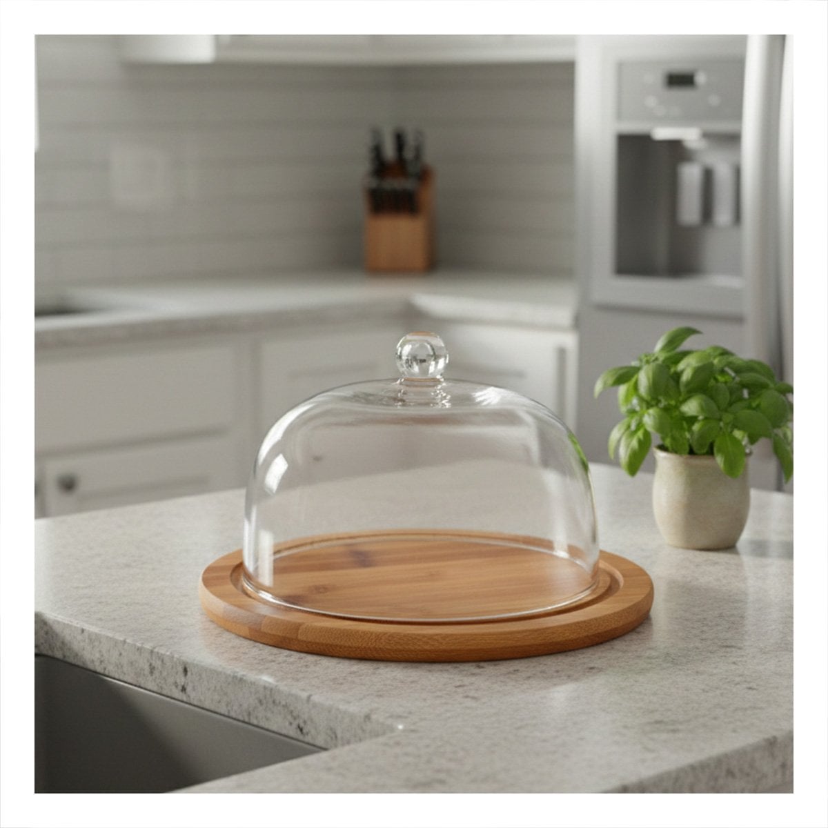 PACK6 SOPORTE 19CM CON CUPULA DE PLASTICO DE COLOR TRANSPARENTE ESTILO CLASICO YPAPEL REGALO - 2
