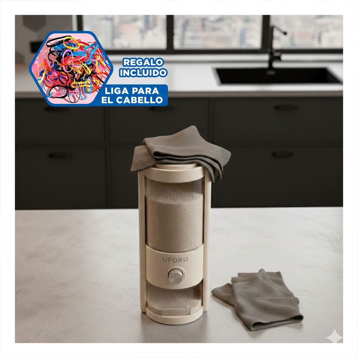 DISPENSADOR 5L DE GRANOS DE COLOR CREMA Y TRANSPARENTE DECORATIVO Y PRÁCTICO YLIGAS REGALO - 2