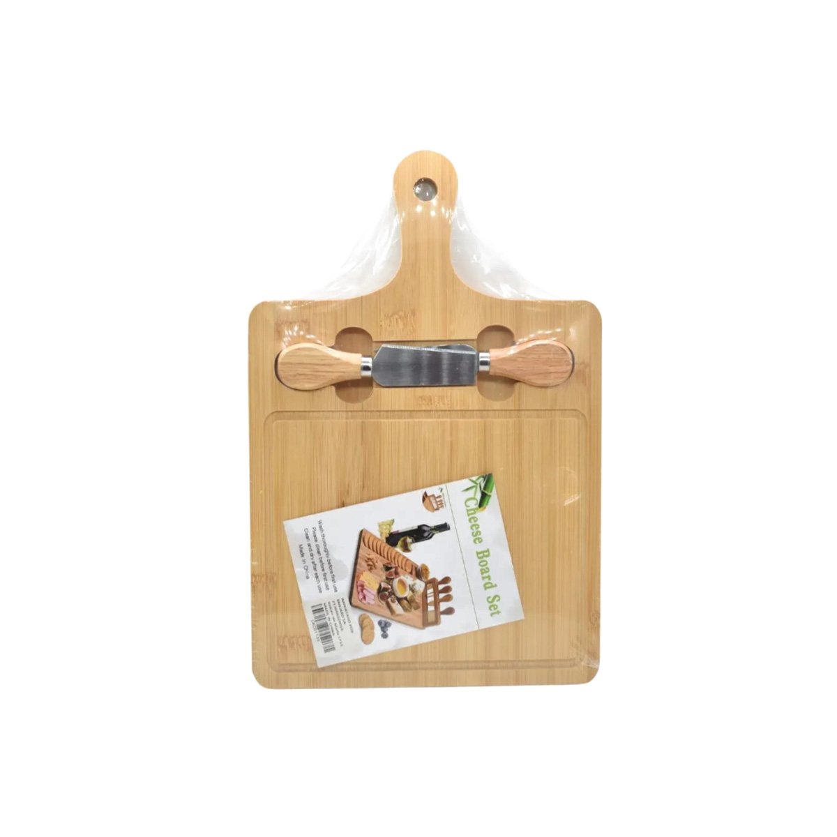 PACK4 BASE CON 2 UTENSILIOS DE MADERA BAMBU RECTANGULAR FUNCIONAL Y DECORATIVA YPAPEL REGALO - 3