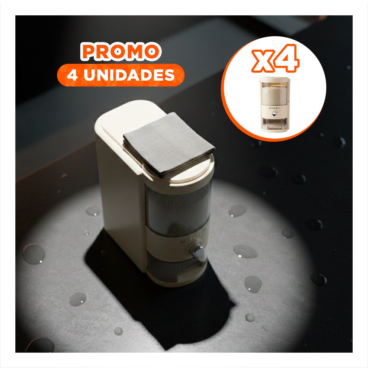 PACK4 BASE DE DISPENSADOR COLOR CREMA Y TRANSPARENTE 5L FUNCIONAL Y DECORATIVA YREGALO STICKER - 1