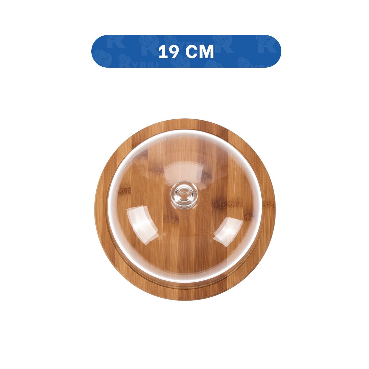 PACK6 SOPORTE MADERA 19CM CON CUPULA DE COLOR TRANSPARENTE DE PLASTICO - 4
