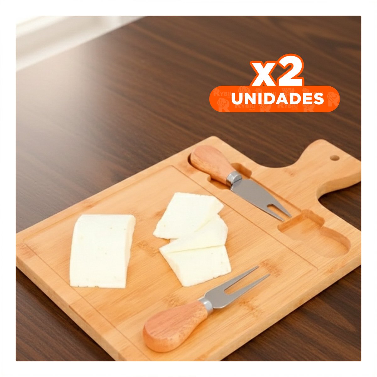 PACK2 CONTENEDOR RECTANGULAR CON 2 UTENSILIOS DE MADERA DECORATIVA Y FUNCIONAL YPAPEL REGALO - 1