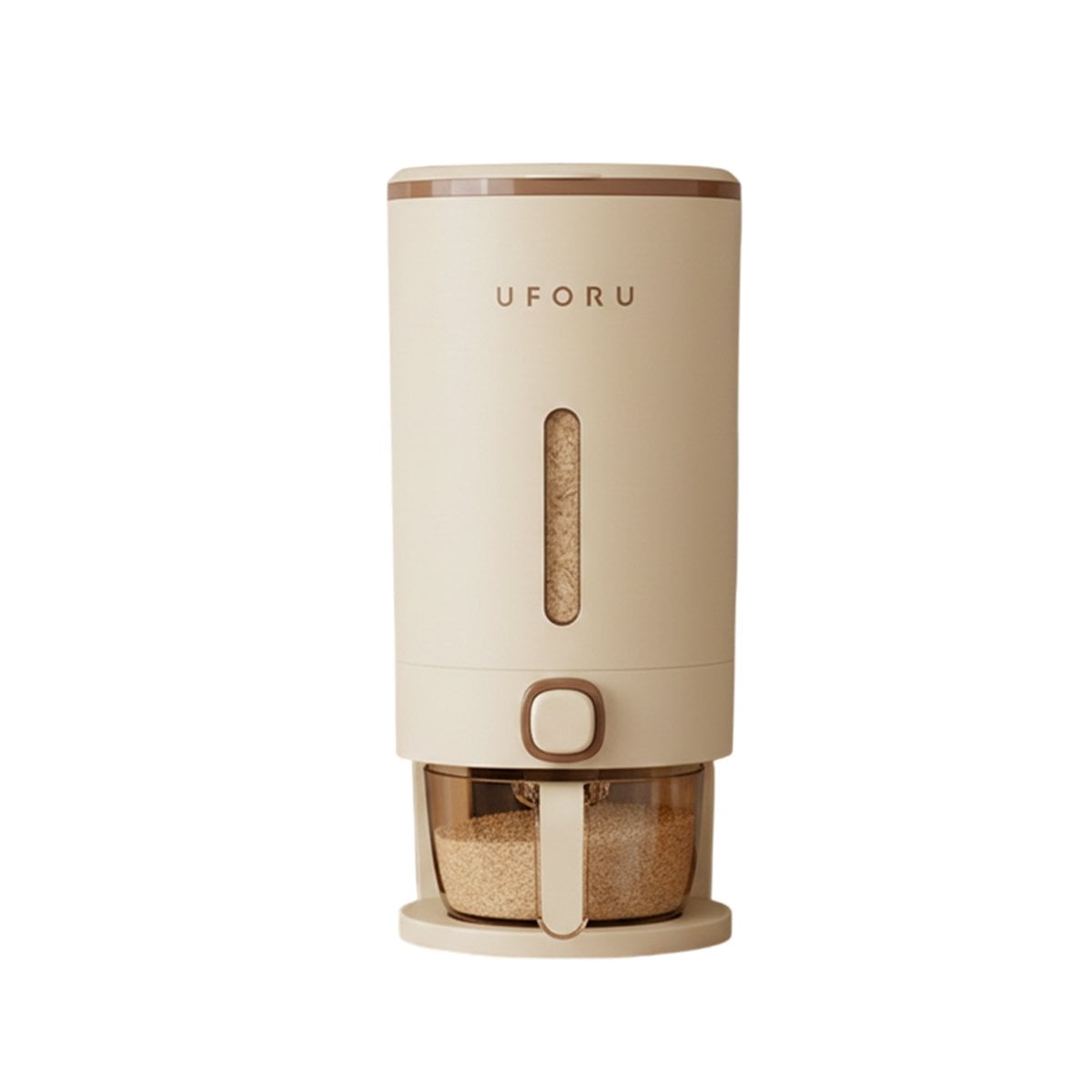 DISPENSADOR DE GRANOS MARRON Y CREMA 10L PARA GUARDAR ALIMENTOS YREGALO STICKER - 1