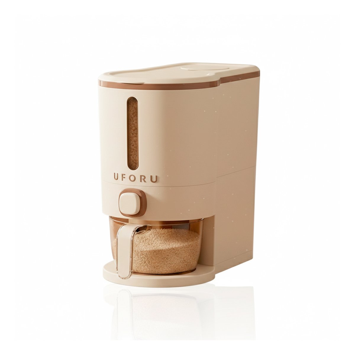 DISPENSADOR 5L DE GRANOS DE COLOR CREMA Y MARRON DECORATIVO Y PRÁCTICO YLIGAS REGALO - 5