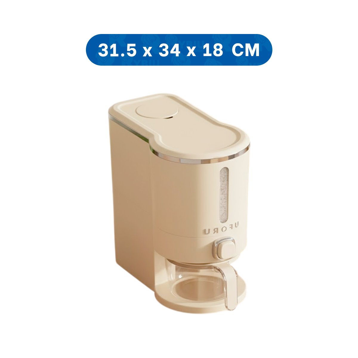 PACK2 RECIPIENTE DE DISPENSADOR 5L DE COLOR CREMA Y PLATEADO PARA GUARDAR ALIMENTOS - 4