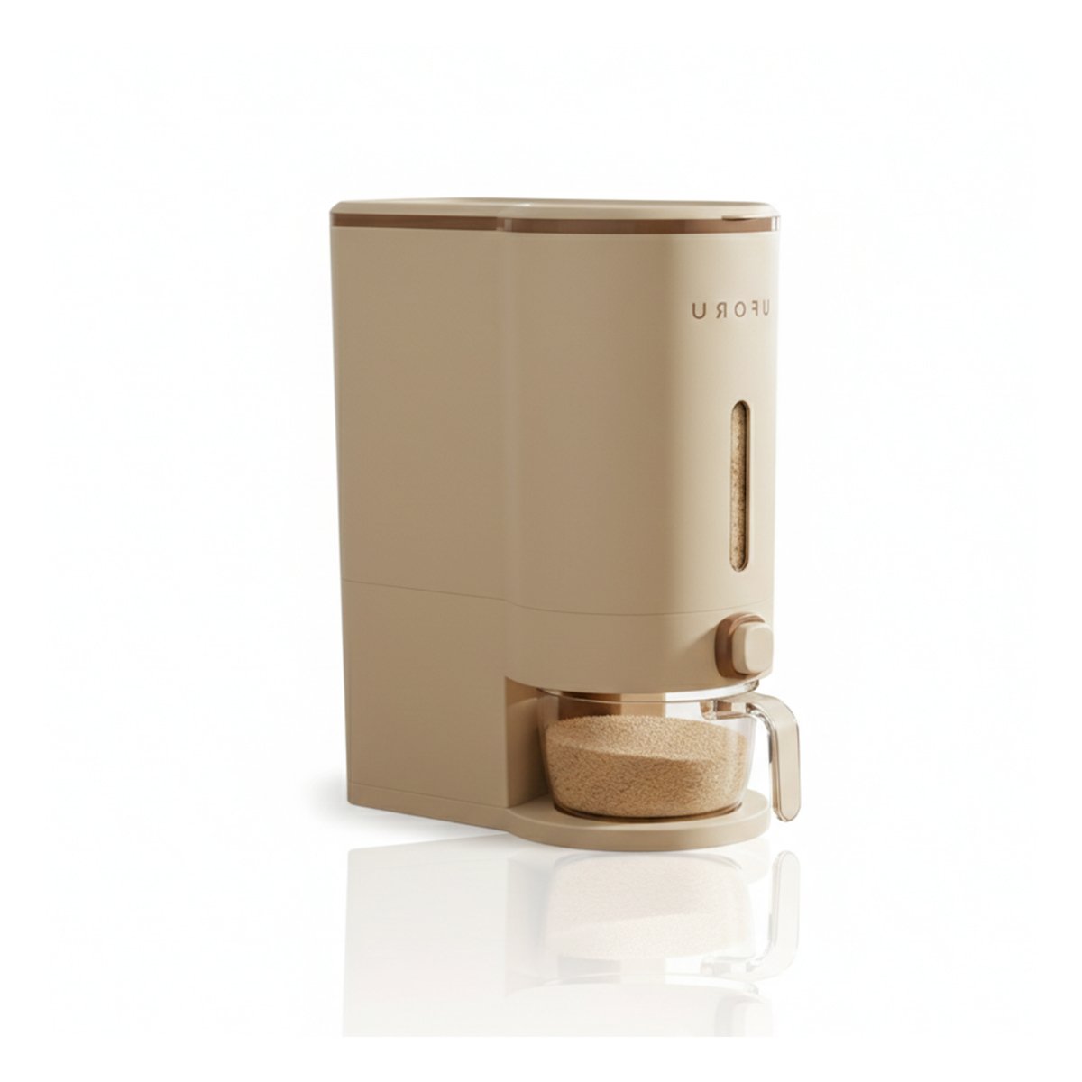 DISPENSADOR 10L DE GRANOS DE COLOR CREMA Y MARRON DECORATIVO Y PRÁCTICO YLIGAS REGALO - 5