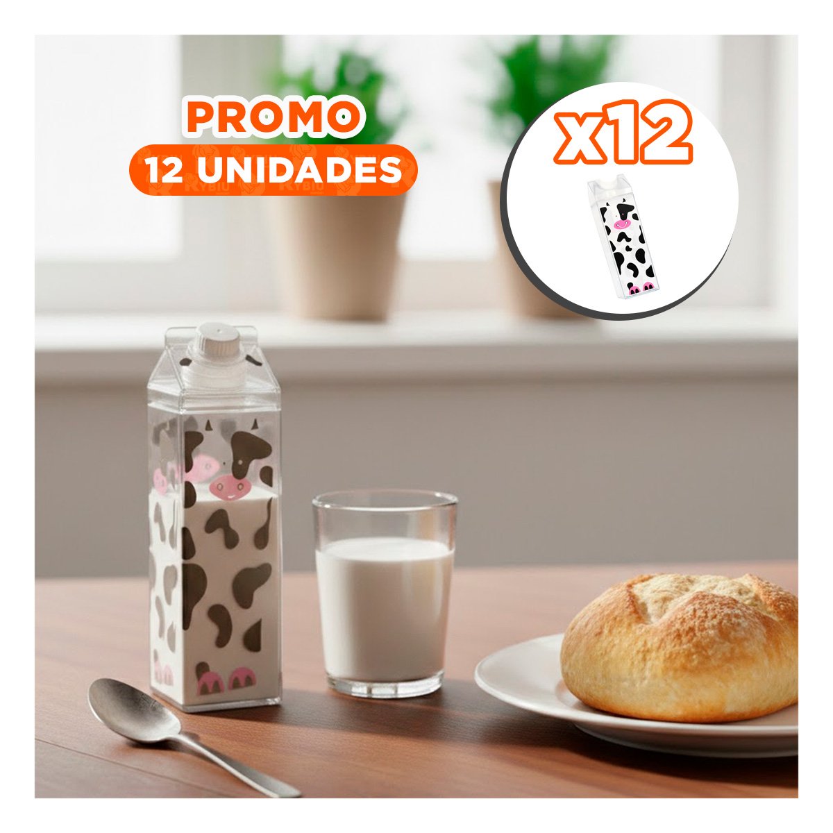 PACK12 JARRA DE LIQUIDOS MANCHAS NEGRAS Y ROSADAS 1L CON TAPON DE GRAN CALIDAD YPAPEL REGALO - 1