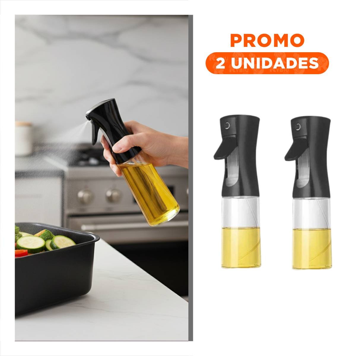 PACK2 ACEITERO EN SPRAY NEGRO 220ML CON CUERPO DE VIDRIO PARA SU HIGIENE YREGALO STICKER - 1