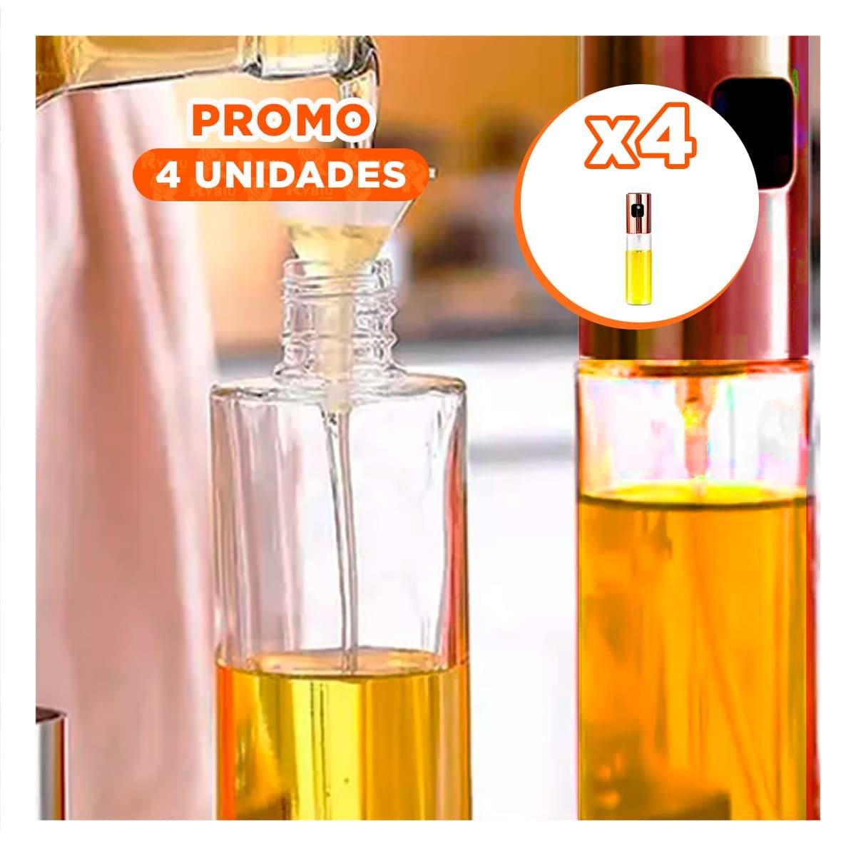 PACK4 DISPENSADOR DE ACEITE COBRE 100ML PARA ALIÑAR ENSALADA CON CLASE YREGALO STICKER - 1