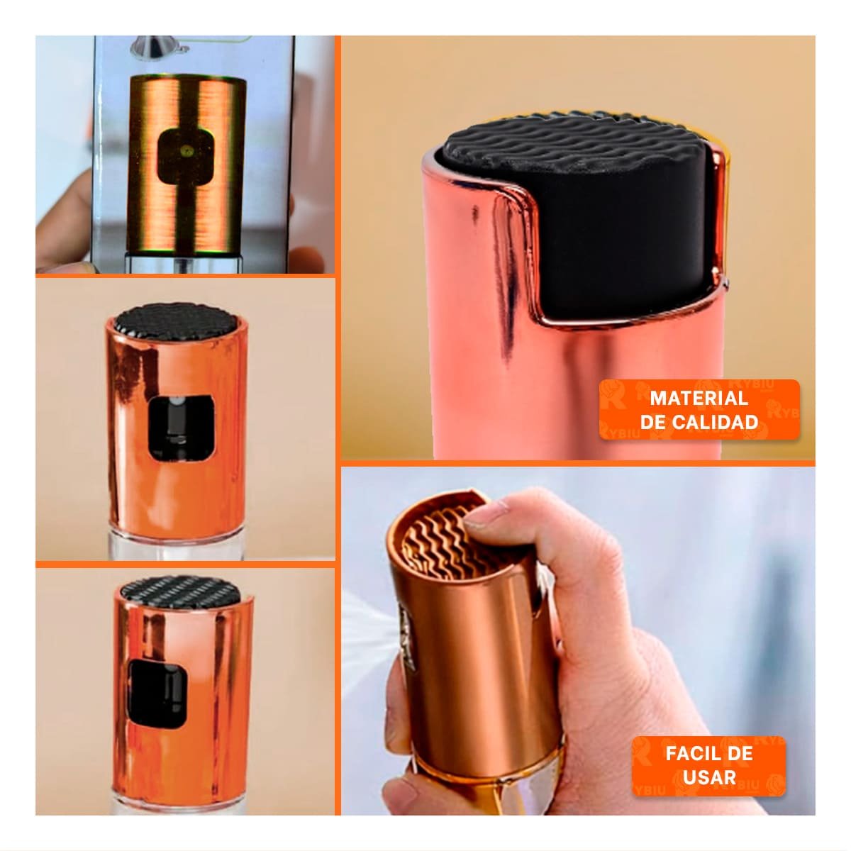 PACK4 DISPENSADOR DE ACEITE COBRE 100ML PARA ALIÑAR ENSALADA CON CLASE YREGALO STICKER - 2