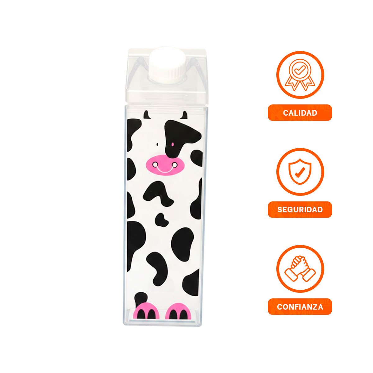 BOTELLA DE LECHE MANCHAS NEGRAS Y ROSADAS 1L DE CUERPO LIMPIO PARA SU MESA YPOST IT - 5