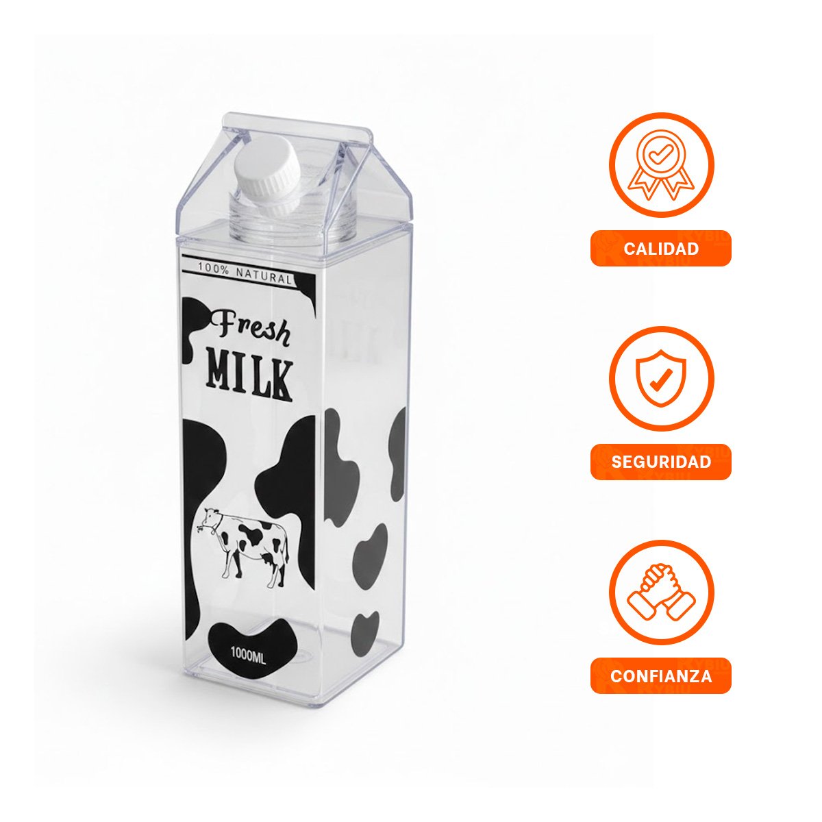 BOTELLA DE LECHE NEGRO TRANSPARENTE DE CUERPO LIMPIO PARA SU MESA YPOST IT - 5