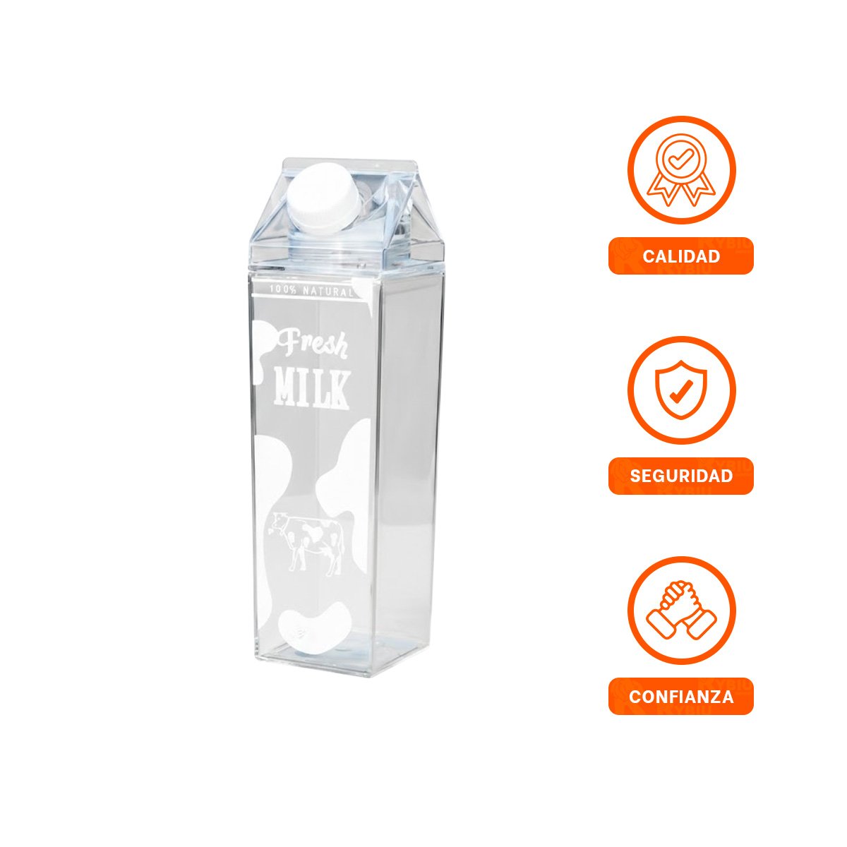 ENVASE DE VIDRIO BLANCO TRANSPARENTE 1L CON TAPA FIRME PARA SU FAMILIA YPAPEL REGALO - 5