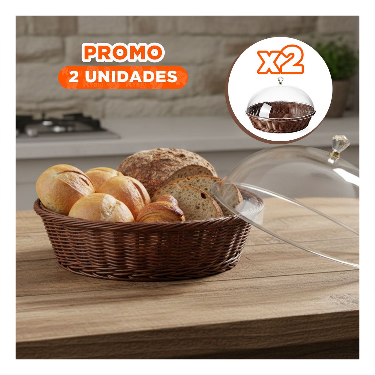 PACK2 BASE 31X23CM COLOR MARRON DE PLASTICO TEJIDA CON CUPULA PARA EXHIBIR YPAPEL REGALO - 1