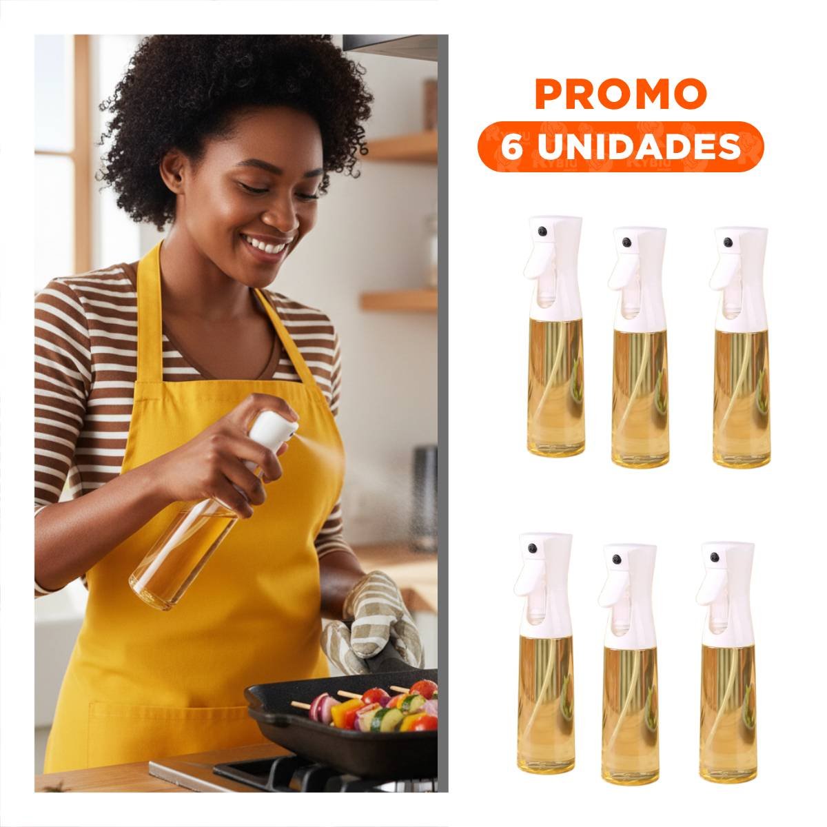 PACK6 SPRAY DE COCINA BLANCO 220ML CON MATERIAL SEGURO PARA SUS ALIMENTOS YREGALO STICKER - 1