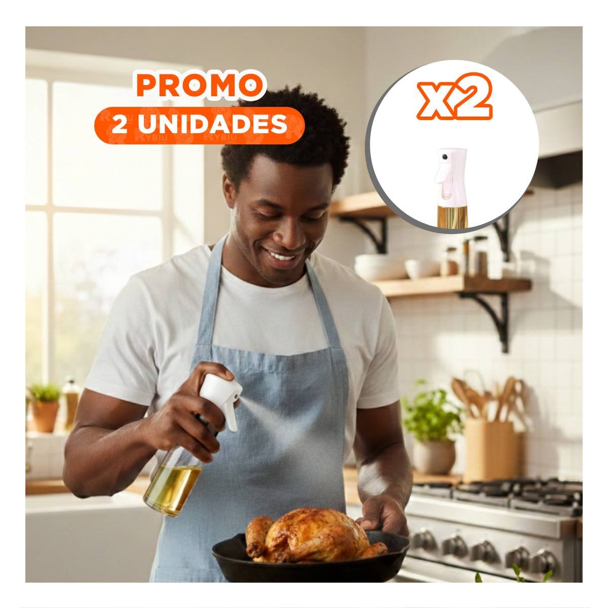 PACK2 PULVERIZADOR DE VIDRIO BLANCO 220ML PARA MANTENER EL ORDEN EN COCINA YPAPEL REGALO - 1