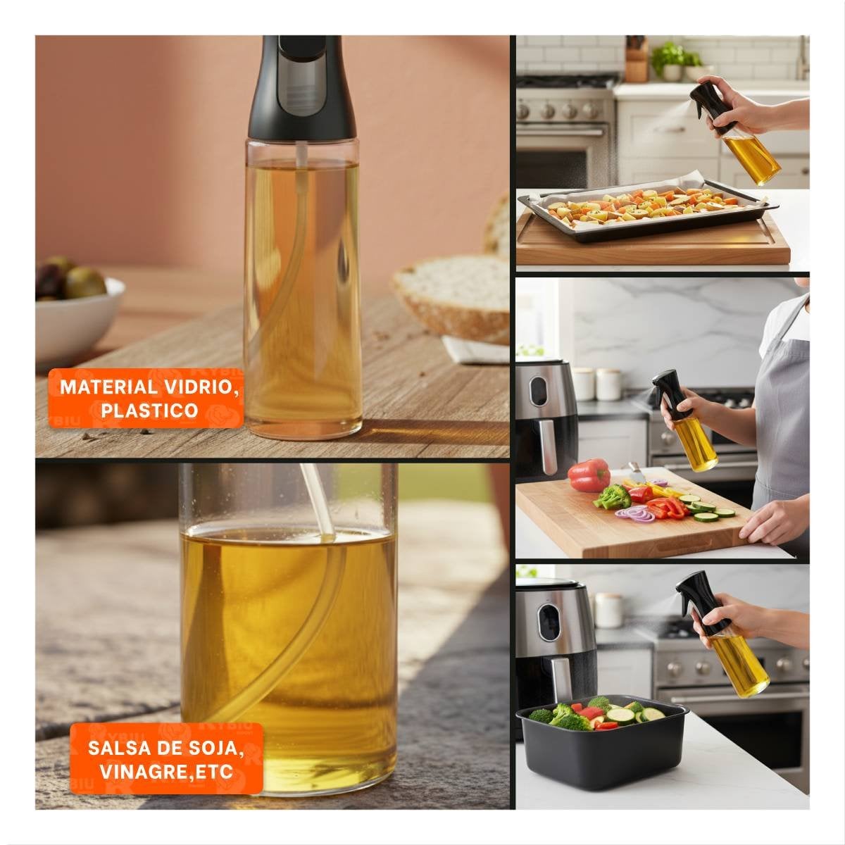 PACK4 PULVERIZADOR DE VIDRIO NEGRO 220ML CON SISTEMA DE NEBULIZACION SANA YREGALO STICKER - 2