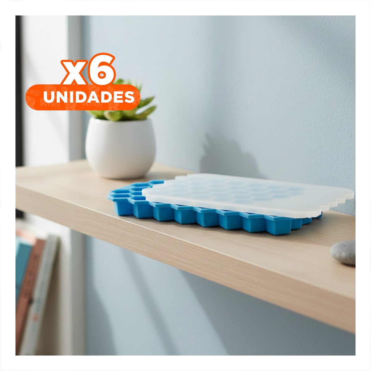 PACK6 ACCESORIO DE FRIO CON BASE ESTABLE CELESTE 20,5X12CM EN SU MESADA - 1