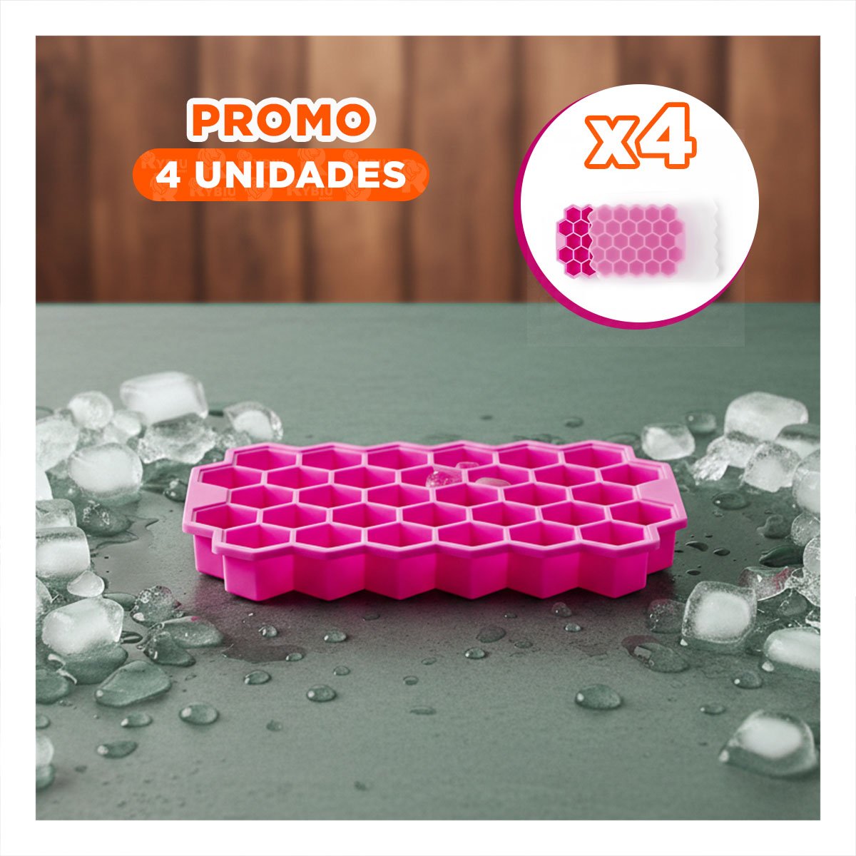 PACK4 HIELERA DE PANAL DE MATERIAL SEGURO ROSADO 20,5X12CM PARA SU USO YPAPEL REGALO - 1