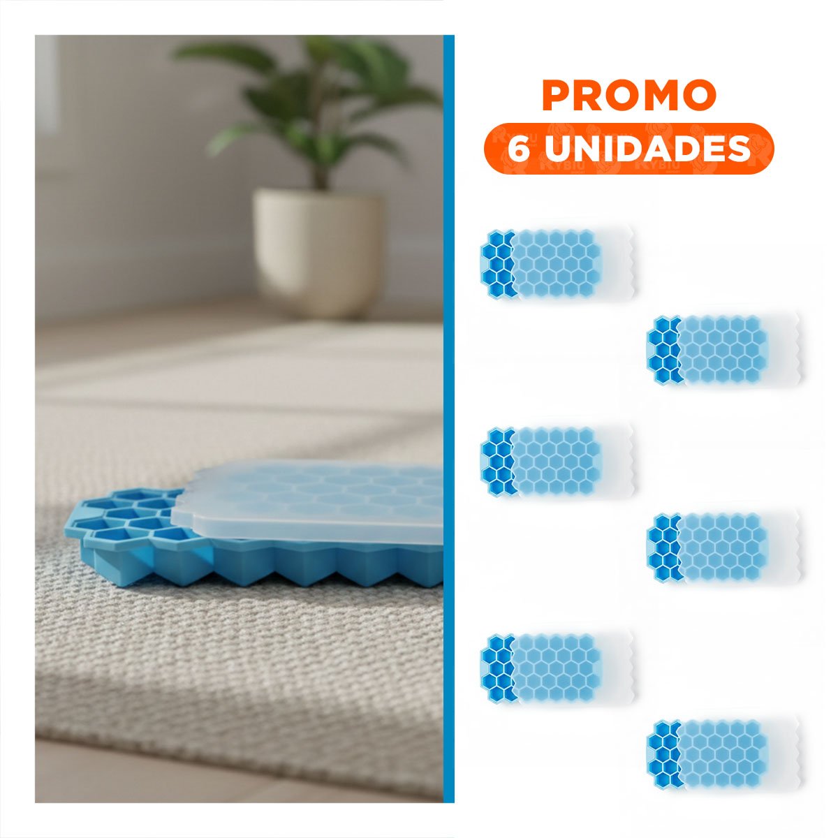 PACK6 HIELERA DE PANAL DE APARIENCIA FINA CELESTE 20,5X12CM PARA COCTEL YREGALO STICKER - 1