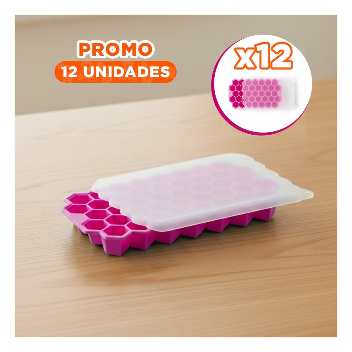 PACK12 MOLDE DE SILICONA ROSADO 20,5X12CM DE ESTETICA MODERNA EN VIVIENDA YREGALO STICKER - 1