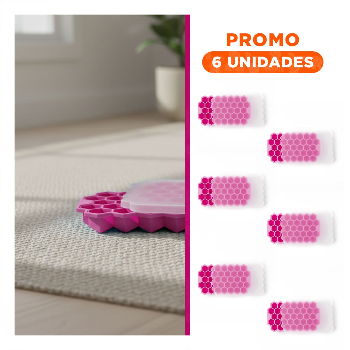 PACK6 HIELERA DE PANAL DE APARIENCIA FINA ROSADO 20,5X12CM PARA COCTEL YREGALO STICKER - 1