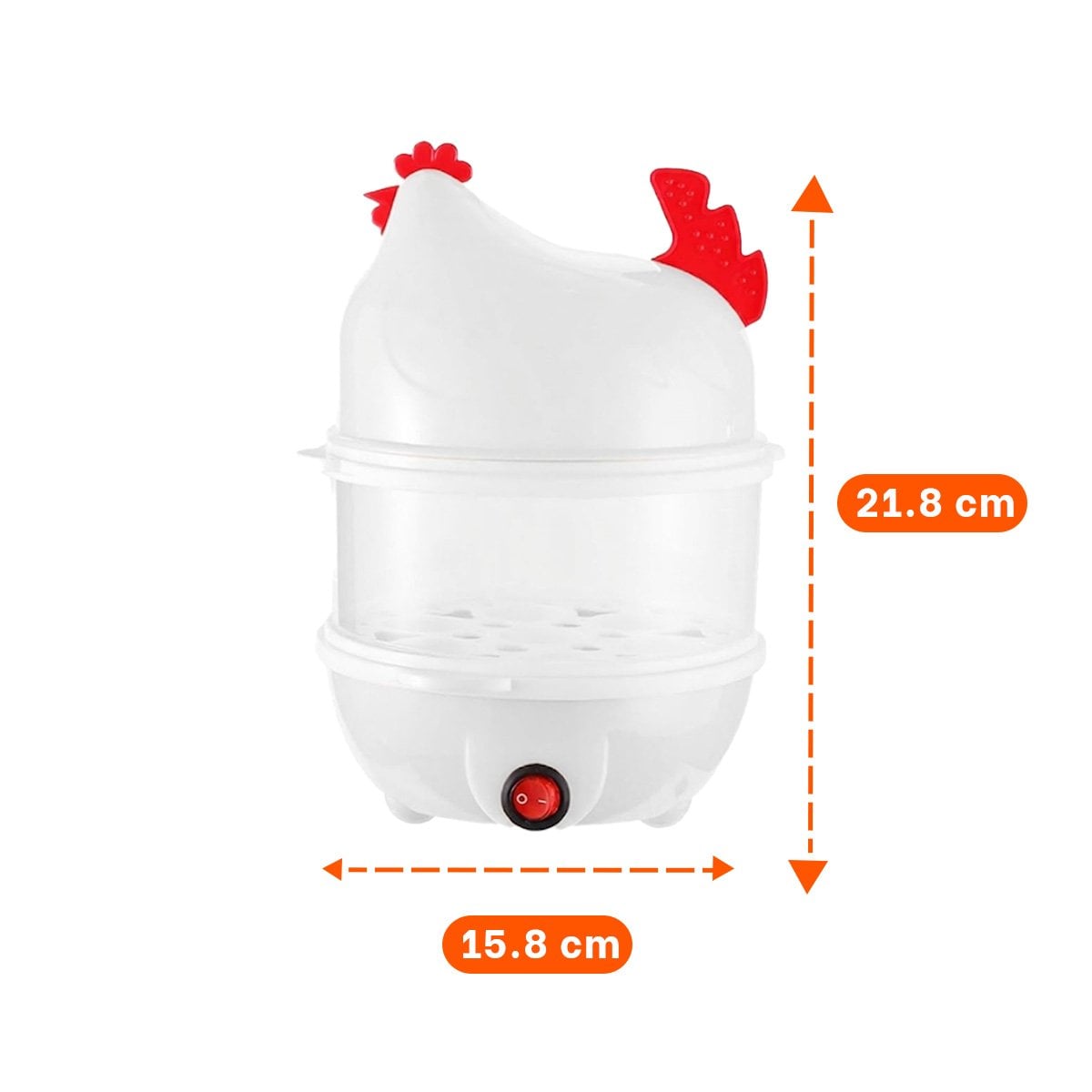 COCEDOR DE HUEVOS ELECTRICO 2 NIVELES BLANCO PARA COCINA PRACTICA EN CASA - 4