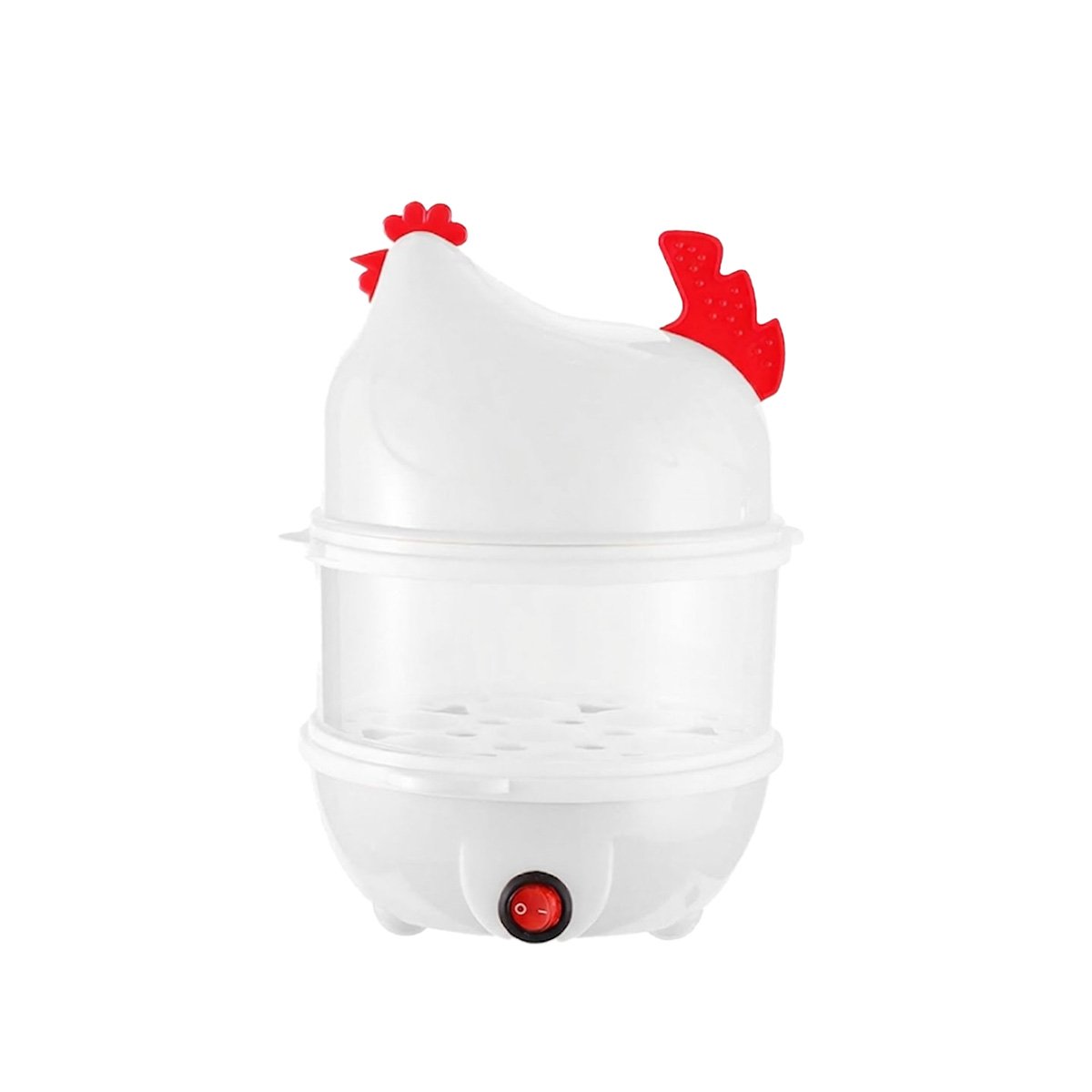 COCEDOR PORTATIL DE HUEVOS BLANCO CON 2 NIVELES PARA COCINA FUNCIONAL YREGALO STICKER - 1