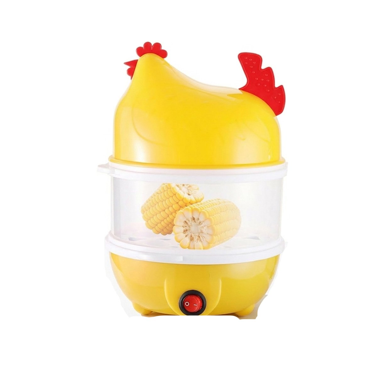 GALLINA EQUIPO PARA COCER HUEVOS DOS NIVELES AMARILLO FUNCIONAL COCINA HOGAR YLIGAS REGALO - 5