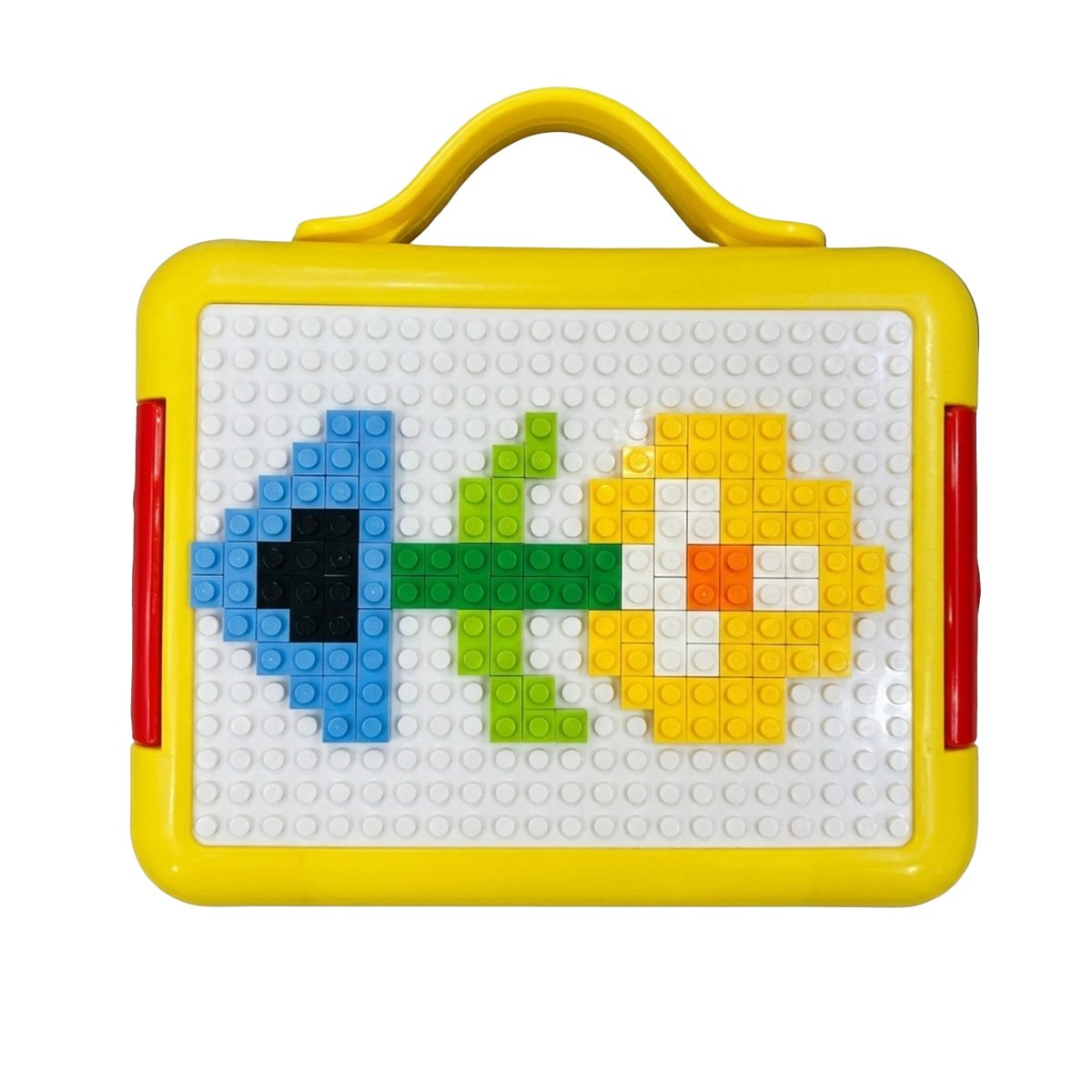 PACK2 LONCHERA COMPACTA LEGO 4 DIVISIONES AMARILLO FACIL DE LLEVAR YREGALO STICKER - 2