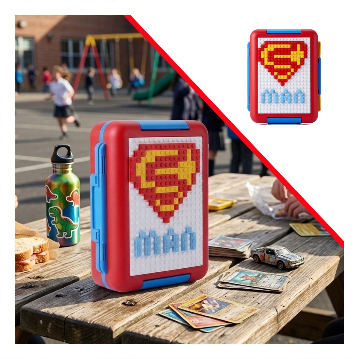 TAPER CAJA ROJO CON 4 DIVISIONES PARA COMIDAS INFANTILES Y ADULTOS YSTICKY - 5