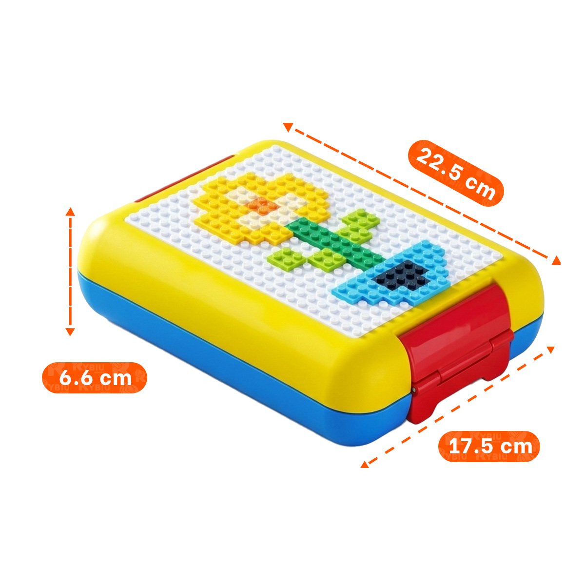 ENVASE BENTO LEGO 4 DIVISIONES AMARILLO SEGURO PARA ALIMENTOS ESCOLARES YSTICKY - 4