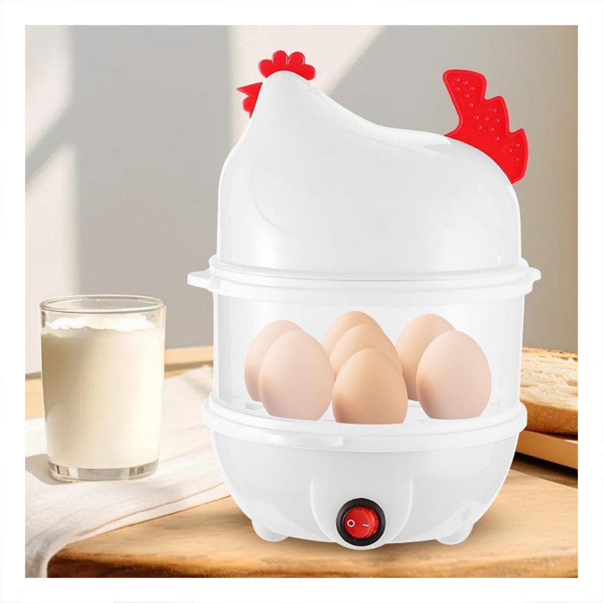 PACK4 COCINA VAPOR DE HUEVOS BLANCO CON 2 NIVELES PARA COCINA SALUDABLE YREGALO STICKER - 5