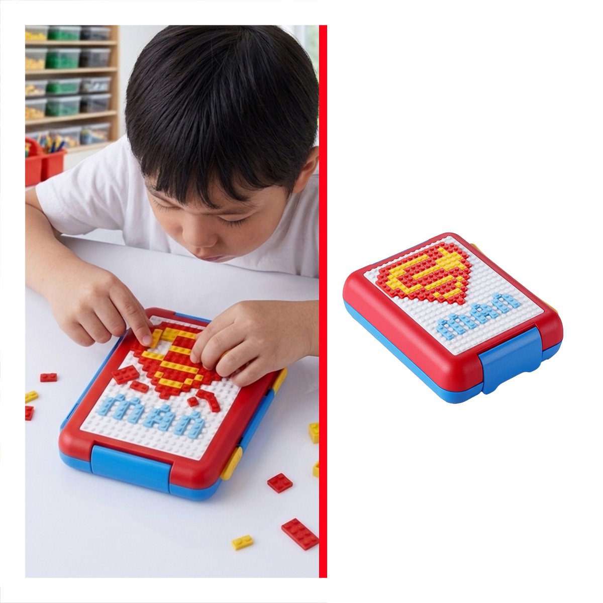TAPER RECIPIENTE ROJO CON 4 DIVISIONES PARA LLEVAR COMIDA A LA OFICINA YPAPEL REGALO - 5