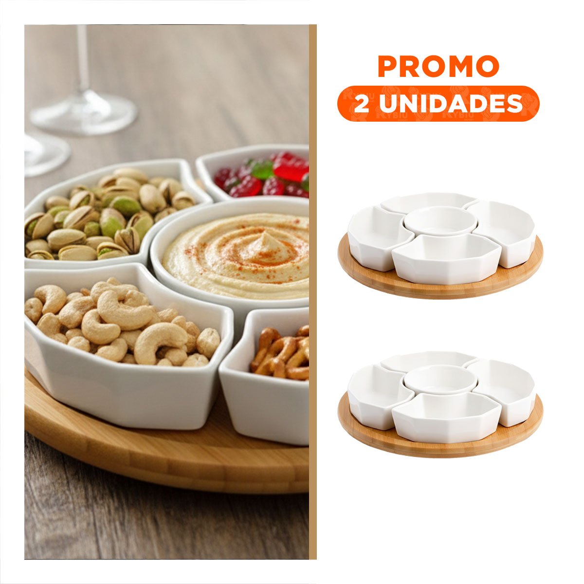 PACK2 BASE DE 6 BOWLS DE COLOR BLANCO 30CM CERAMICA COCINA Y USO DIARIO HOGAR YREGALO STICKER - 1