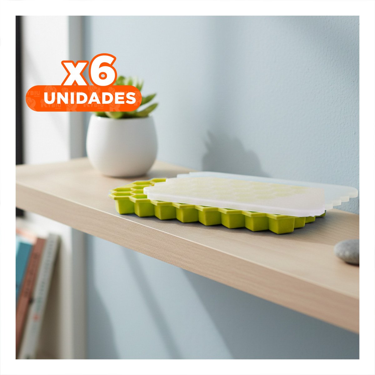 PACK6 ACCESORIO DE FRIO CON BASE ESTABLE AMARILLO 20,5X12CM EN SU MESADA - 1