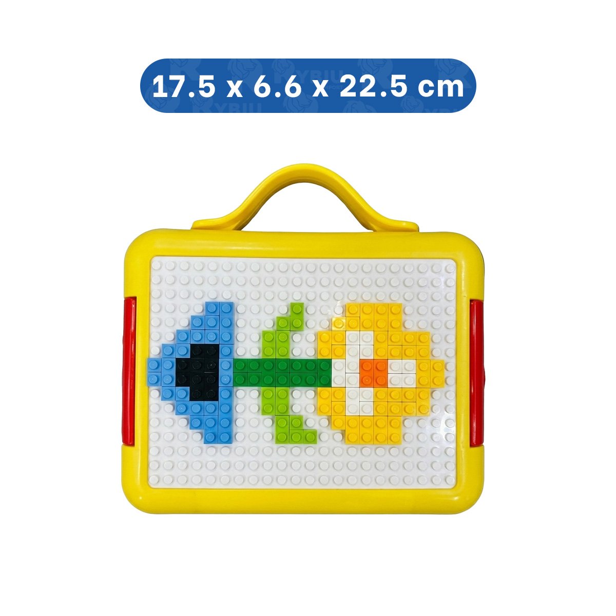 CONTENEDOR BENTO LEGO 4 DIVISIONES AMARILLO PRACTICO PARA COLEGIO YPAPEL REGALO - 4
