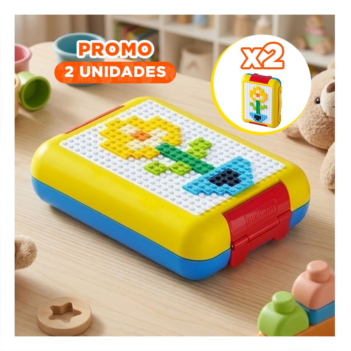 PACK2 LONCHERA CON DIVISIONES LEGO 4 DIVISIONES AMARILLO PARA COLEGIO - 1
