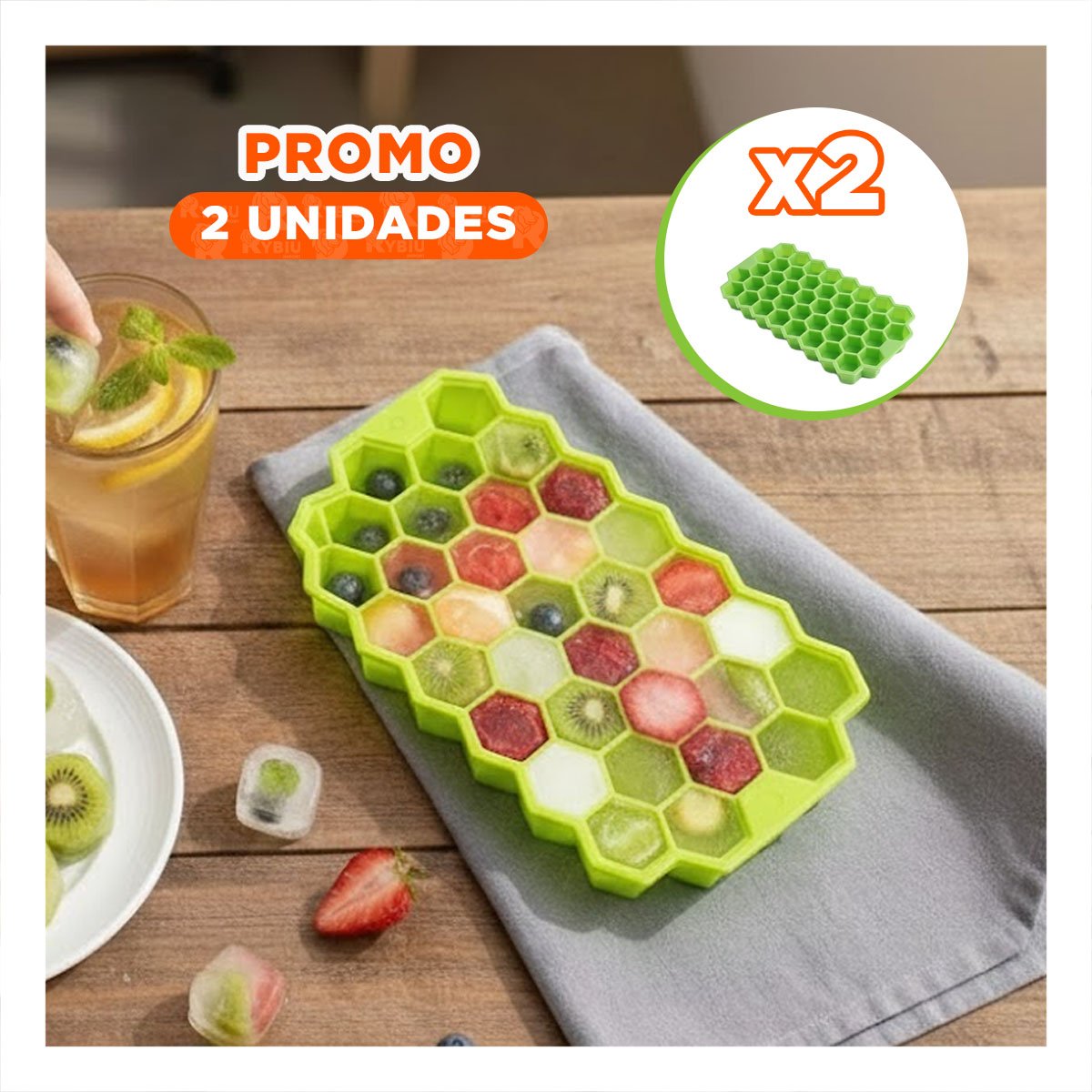 PACK2 HIELERA DE PANAL VERDE 20,5X12CM PARA EL BIENESTAR DE LOS PADRES - 1