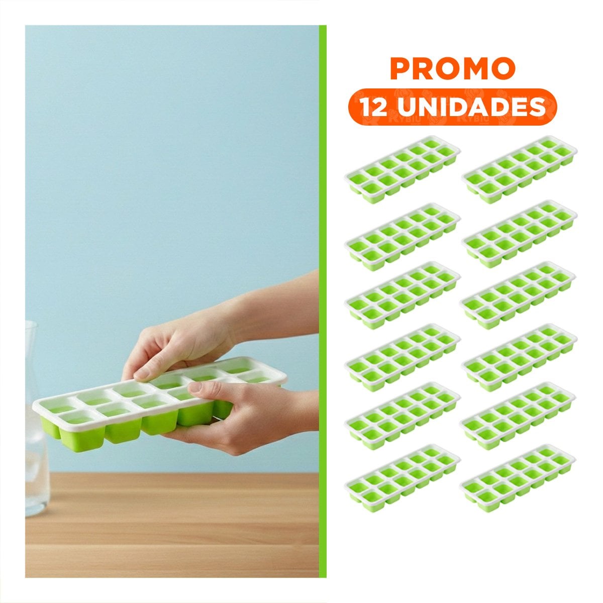 PACK12 JUEGO COMPACTO DE MOLDES CON TAPA VERDE - 1