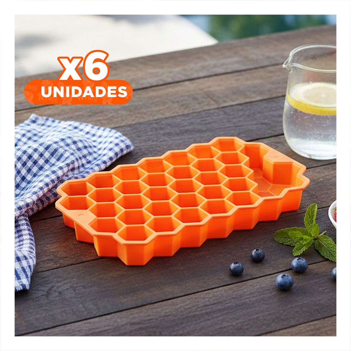 PACK6 MOLDE DE SILICONA PARA MANTENER HIGIENE NARANJA 20,5X12CM EN CASA YPAPEL REGALO - 1