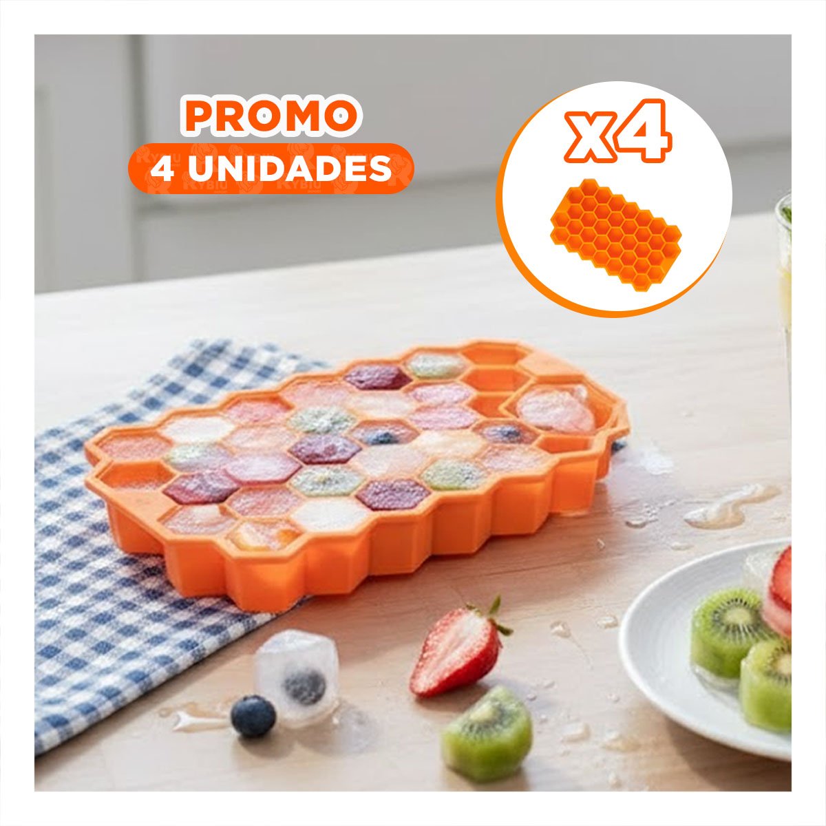 PACK4 HIELERA DE PANAL DE MATERIAL SEGURO NARANJA 20,5X12CM PARA SU USO YPAPEL REGALO - 1